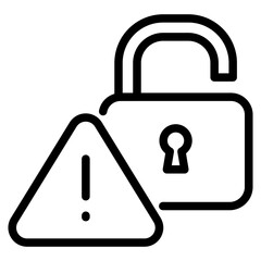 padlock security with exclamation mark icon