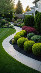 Inspiration for urban neighbourhood landscaping, Modern Urban House, wide shots of home gardens, lawns, yards, decks and spaces for outdoor entertaining, garden design, modern architecture concept
