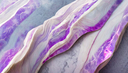 Fototapeta premium Abstrakcyjny marmur, fioletowo biały kamień, fioletowe tło