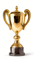 Fototapeta na wymiar Golden trophy isolated on white.