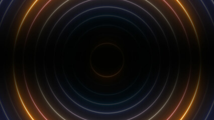 Abstract neon radaring background. Searching process in futuristic interface. Bright connection signal concept. Seamless loop.looping neon circle .
