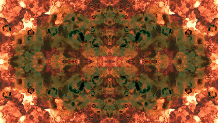 Symphonic surrealism, Vintage metallic grunge watercolor pattern, Authentic hand-drawn textured tessellation, Contemporary abstract mixed-media expression