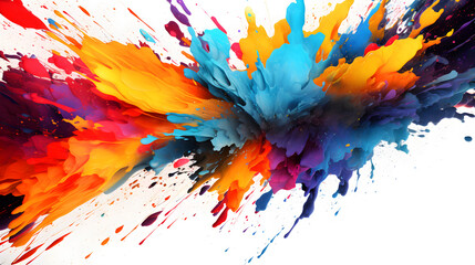 Colorful abstract design with lots of paint splatter
