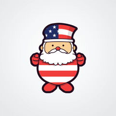 A dog with american flag vector eps digital art illustration