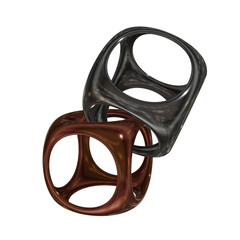 Metal abstract shape, 3d render