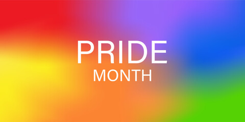 LGBT Pride Month. Pride Rainbow Background and Banner Template. Gay, Lesbian, Bisexual and Transgender Community. Vector Illustration. 