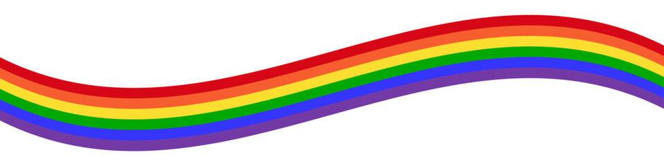LGBT Pride Month. Pride Rainbow Ribbon for Background or Banner Template. Gay, Lesbian, Bisexual and Transgender Community. Vector Illustration. 