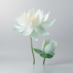Lotus flower isolated on grey.