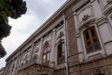 Fototapeta na wymiar Edifice of the Sun of the royal palace Golestan oldest groups of buildings in persian capital, was rebuilt to its current form in 1865. Tehran, Iran.