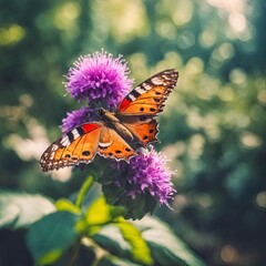 Obraz premium butterfly on a blooming flower - 1