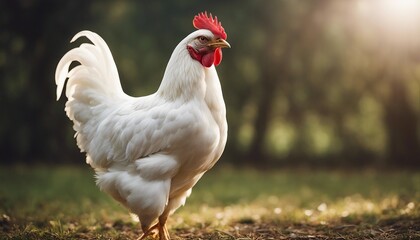 farm chicken, isolated white background. copy space for text
