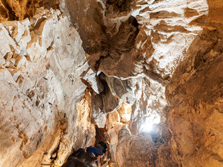 Cueva de Las Güixas, Villanúa, Pyrenees, Huesca, Aragon, Spain. Cave that can be visited in...