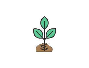 Fototapeta na wymiar Plant, roots icon. Vector illustration.
