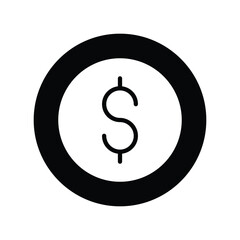 money icon with white background vector stock illustration