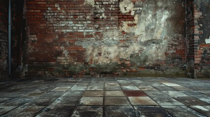 Old building wall texture background with empty space. AI generated image - obrazy, fototapety, plakaty