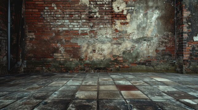 Old building wall texture background with empty space. AI generated image