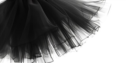 A black and white photo of a tutu skirt. Perfect for dance, ballet, or fashion-related projects