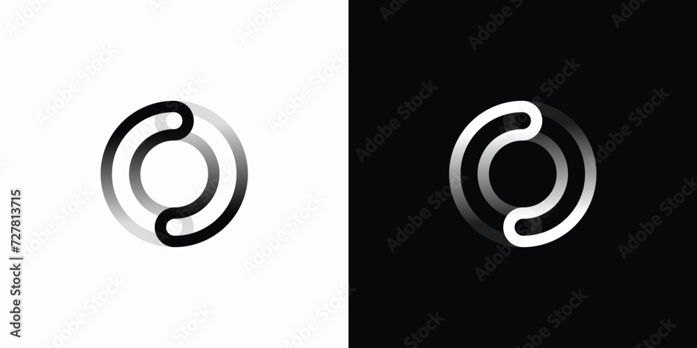Poster abstract c o line initial vector logo design with transparent effect.