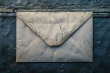 An image of an old envelope with a piece of paper sticking out of it. This image can be used for various purposes
