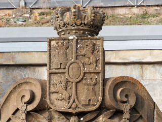 View of the entrance gate to the old Rapitan Artillery Fort, in Jaca (Spain). 