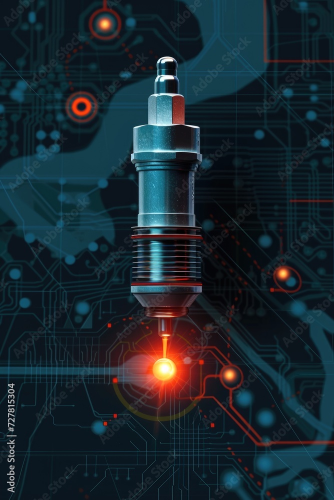Poster a close-up view of a circuit light. this image can be used to illustrate technology, electricity, or