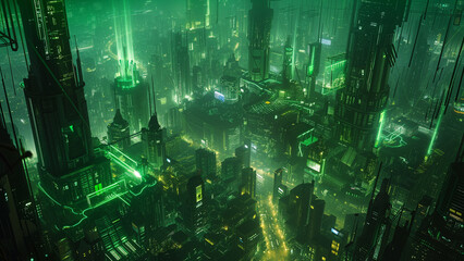 Neon Nights: A Futuristic Cyberpunk City Island
