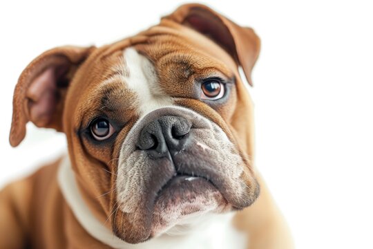 A close up shot of a dog looking directly at the camera. This image can be used for various purposes