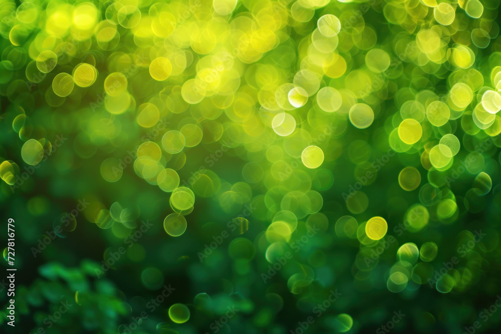 Aufkleber abstract green bokeh defocus glitter blur background for st patrick's day celebration design backgro