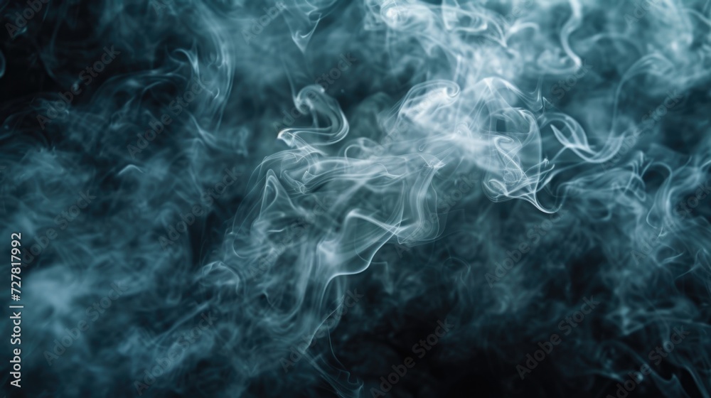 Poster Close-up shot of smoke on a black background. Versatile image that can be used for various projects