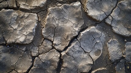 A close up view of a cracked surface. Suitable for illustrating concepts of aging, deterioration, or vulnerability.