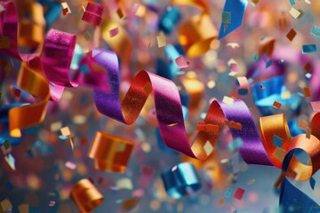 Colorful streamers of confetti, perfect for adding a festive touch to any celebration or event. Versatile and vibrant, these confetti streamers can be used for birthdays, weddings, parties, and more
