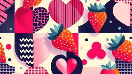 A bunch of ripe strawberries arranged together. Perfect for food-related projects and summer-themed designs