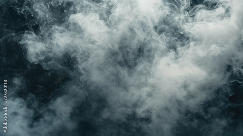 Poster Close-up shot of smoke on a black background. Perfect for adding a mysterious or dramatic touch to any design or project