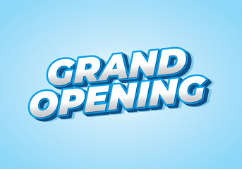 Grand opening. Text effect in 3D look with eye catching colors