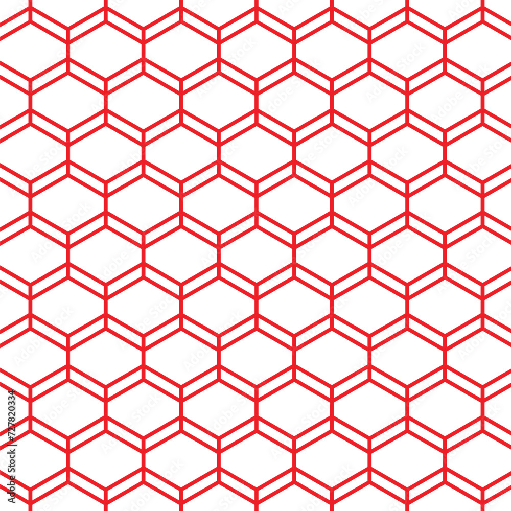 Poster abstract seamless repeatable red polygon pattern.