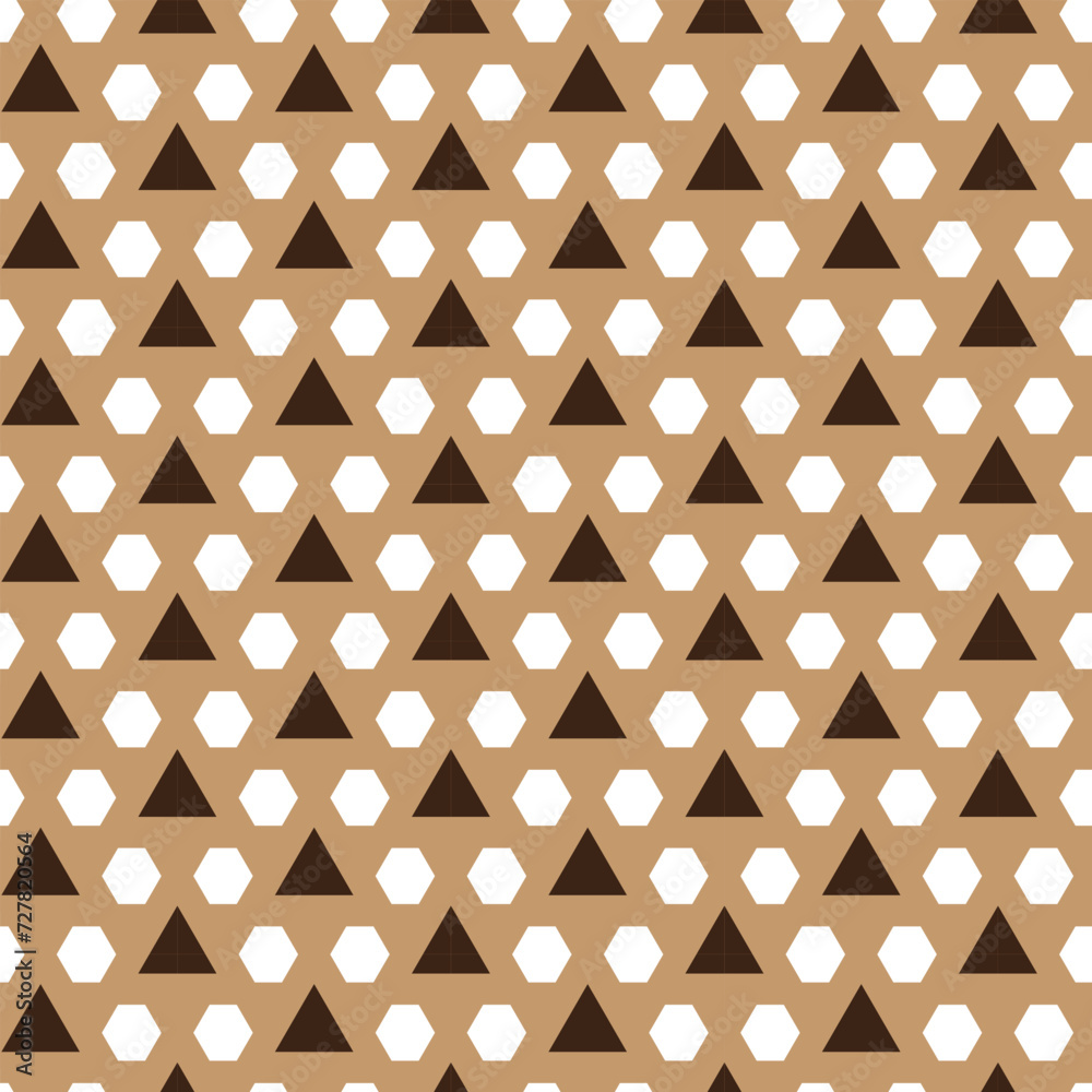 Poster abstract seamless repeatable brown triangle pattern.