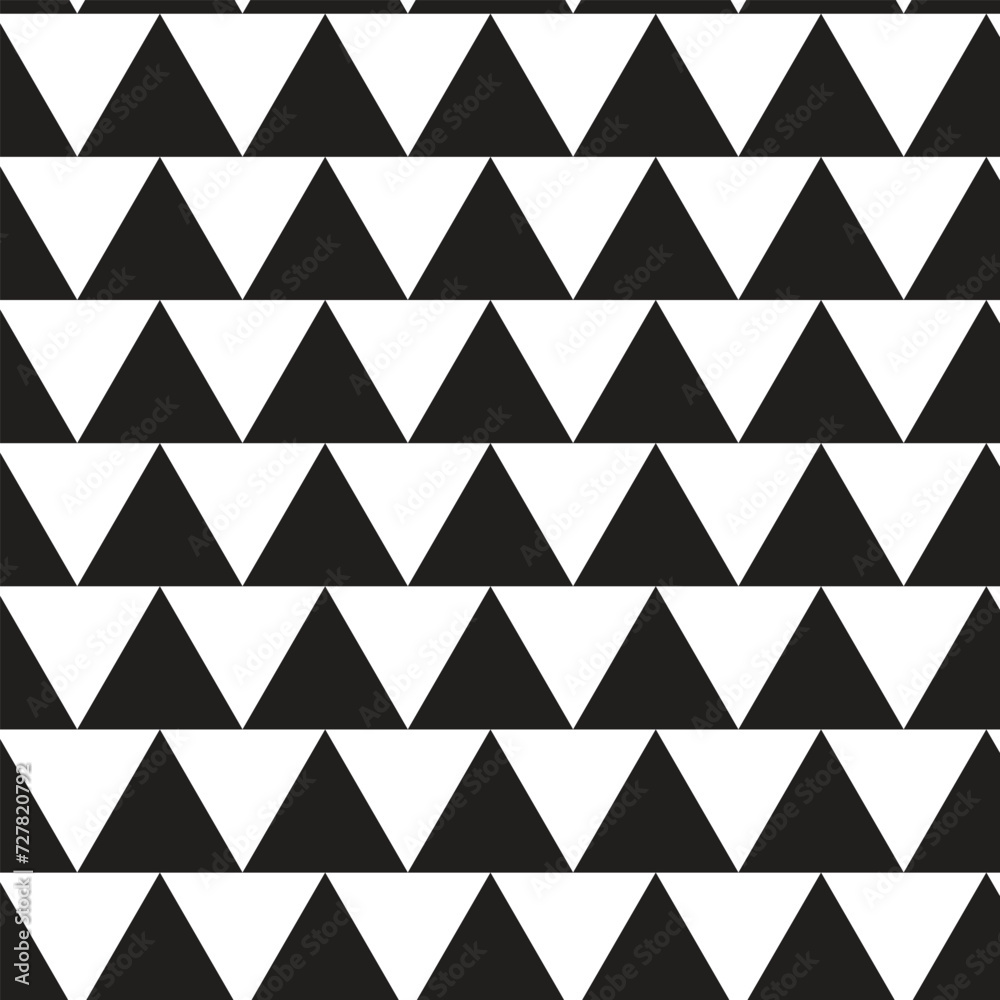 Aufkleber abstract seamless repeatable black triangle pattern.