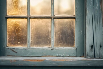 A detailed view of a window with frosted glass. This image can be used to convey privacy, elegance, or modern design.