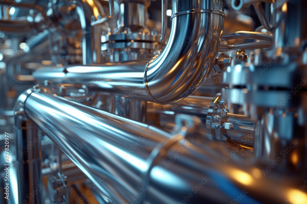 Poster A network of interconnected pipes. Versatile and suitable for various industries