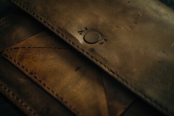 A close up shot of a wallet with a ring placed on top. Ideal for showcasing engagement rings, marriage proposals, or the concept of financial commitment.