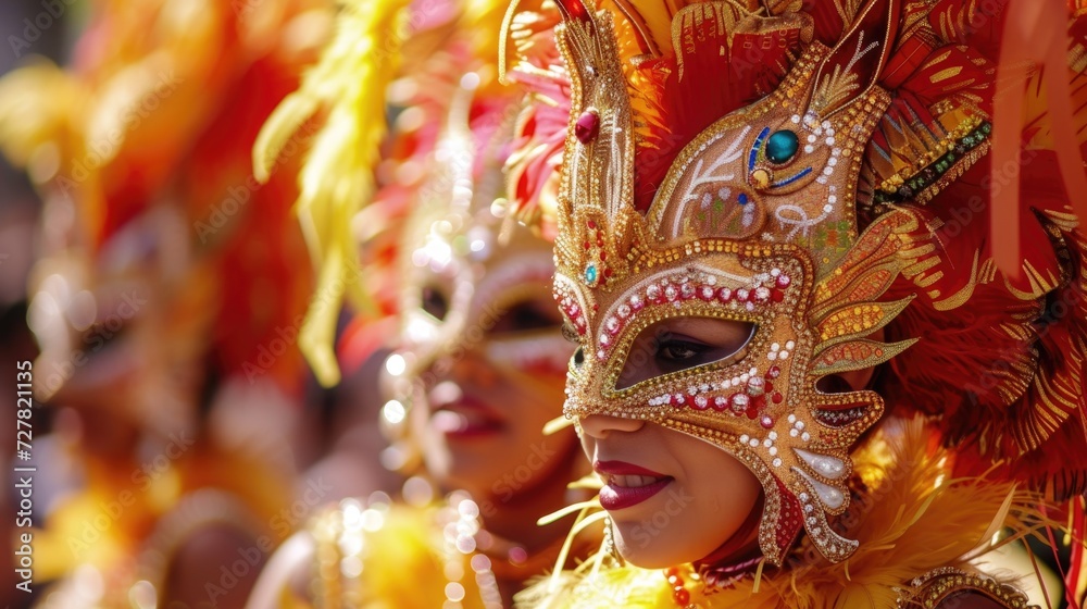 Poster a close-up view of a person wearing a costume. this versatile image can be used for various purposes