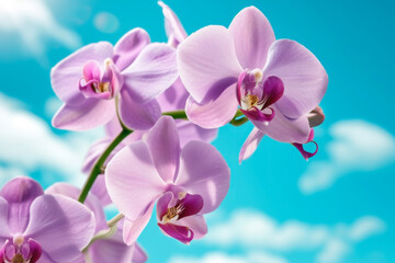Orchids Blossoming Against the Backdrop of the Tropical Sky, Expressing the Expansiveness and Freedom of the Tropics.