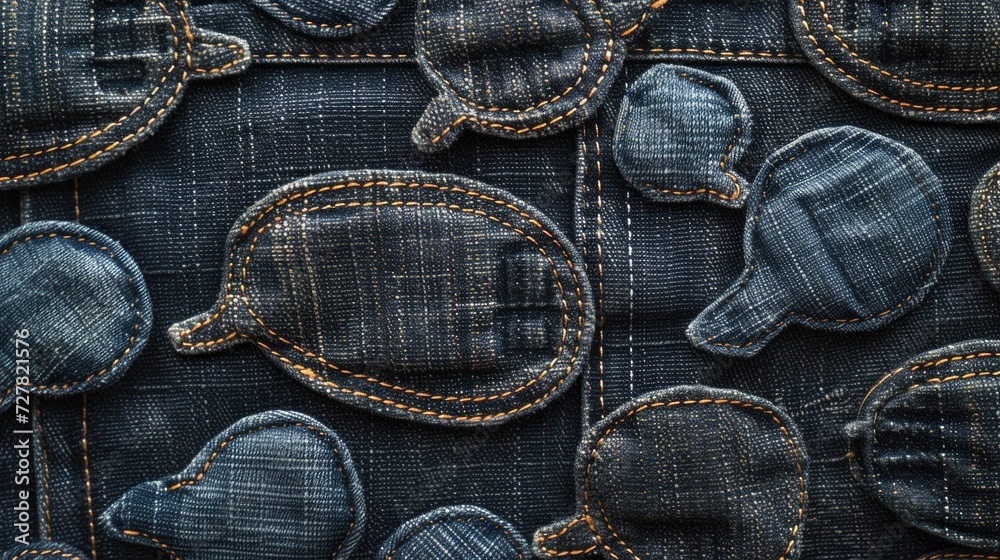 Aufkleber A close-up view of a patch on a pair of blue jeans. Versatile and practical for a variety of projects