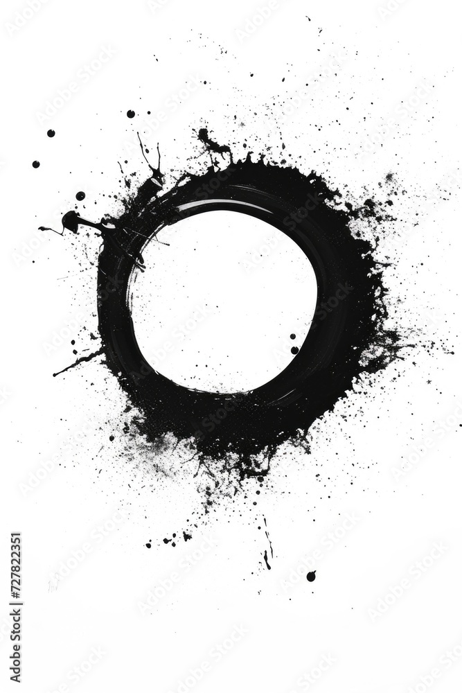 Poster a black and white photograph featuring a circle. suitable for various design projects