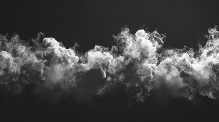 Black and white photo of smoke billowing out of a chimney. Suitable for various applications