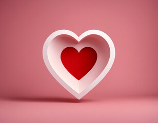 Voluminous heart on a pink background.