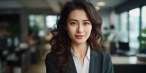 Beautiful asian business woman at work