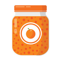 sweet orange jam jar vector illustration isolated white background