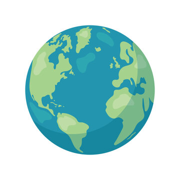 earth globe world map icon symbol isolated white background vector illustration
