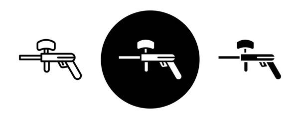 Paintball outline icon collection or set. Paintball Thin vector line art